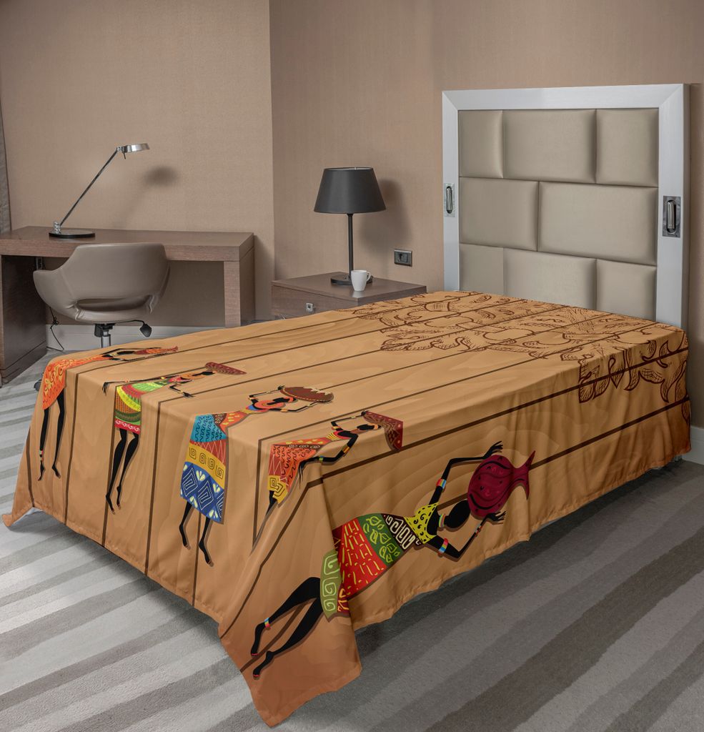 ABAKUHAUS afrikanisch Bettlaken, Alte Afrikanisch Mädchen Bilder Auf Vintage Ethnischem Weiblichem Mode Kunst Konzept, weiches bequemes oberes Bet...