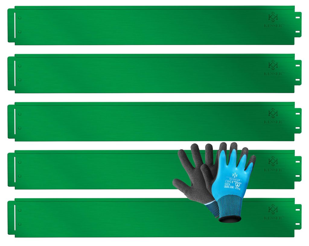 KESSER Rasenkante 5-50m Beeteinfassung Beetumrandung Metall Palisade Mähkante