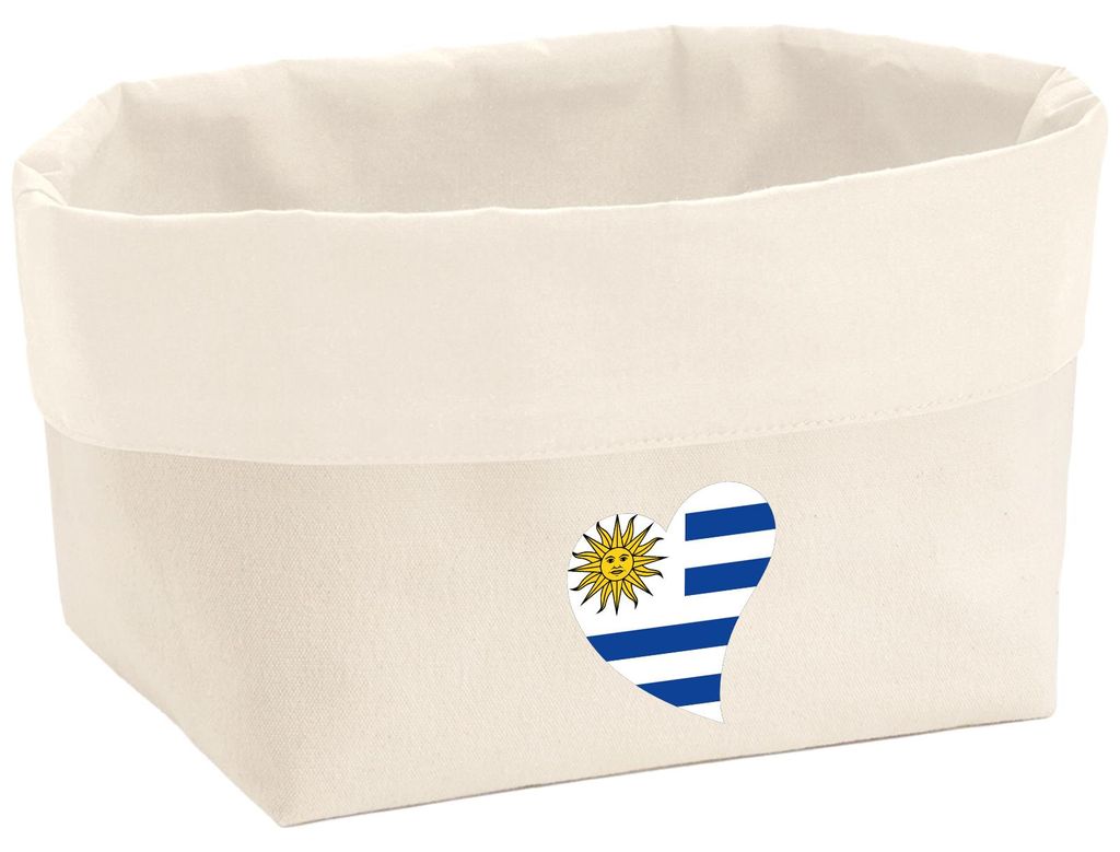 Huuraa Organizer Uruguay Flagge Herz 8 Liter Large Canvas Baumwolle Utensilo Geschenkidee