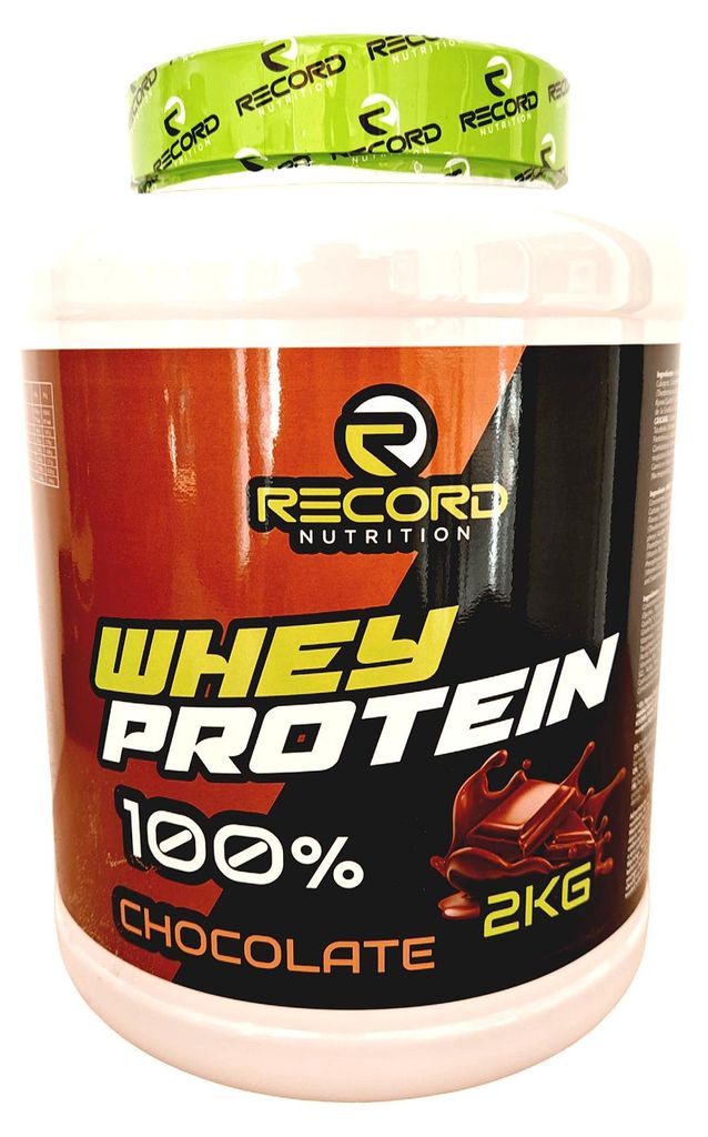 Record Nutrition - Whey Protein Pulver 2 kg - Molkenprotein Schokolade mit Aminosäuren für Muskelaufbau