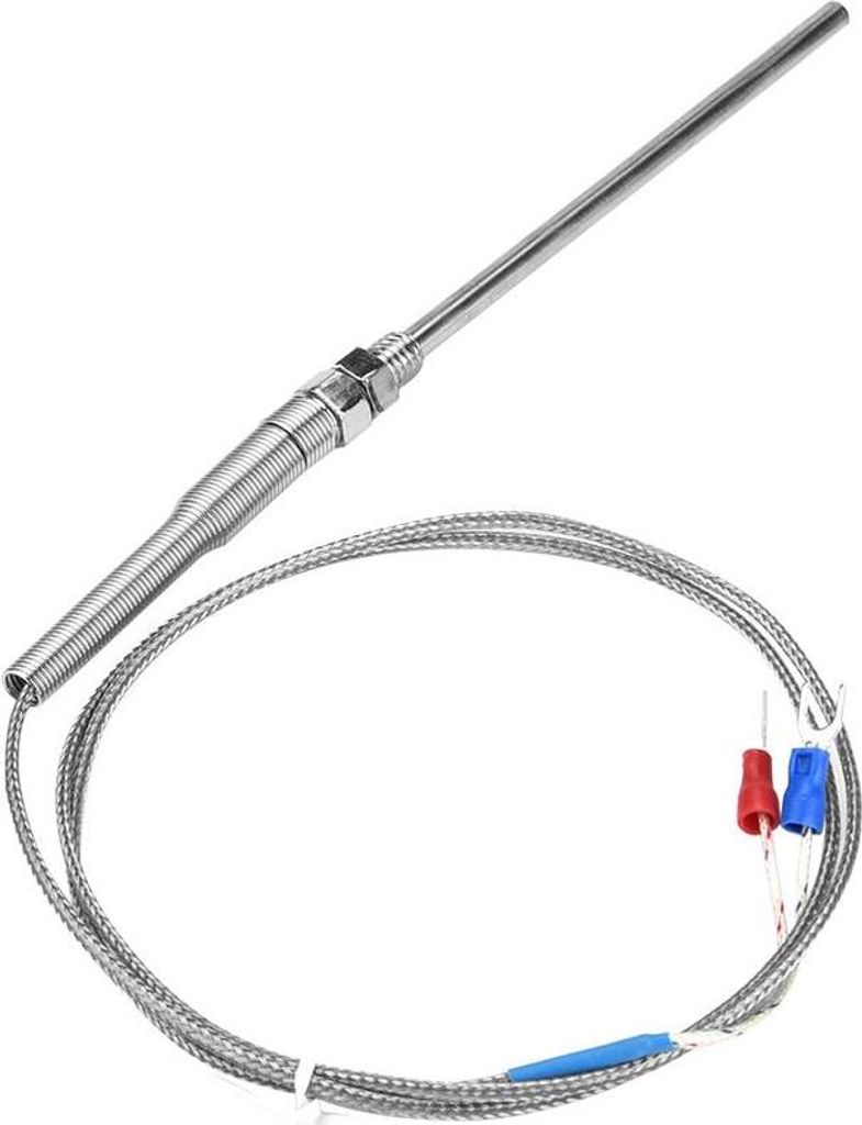M8 Gewinde Typ K Thermoelement 100mm Temperaturfühlerkabel 0-400°C (1 m)