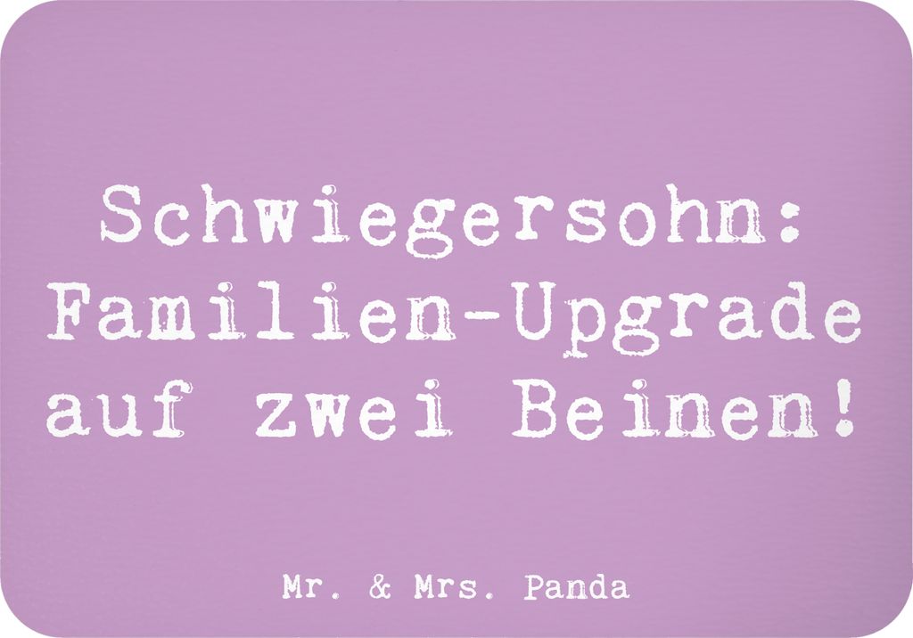 Mr. & Mrs. Panda Kühlschrankmagnet Spruch Schwiegersohn Upgrade - Lavendeltraum - Geschenk, magnet, Familie, holzmagnet, Schwiegereltern, Schwiege...