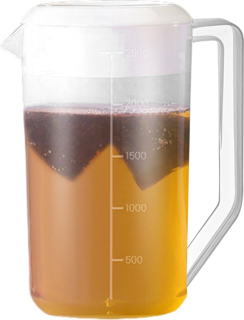 Unzerbrechlicher Wasserkrug aus Kunststoff mit Deckel, BPA-freier Eisteekessel, Eisteekrug, Limonadensaft-Getränkekrug für heiße und kalte Getr...