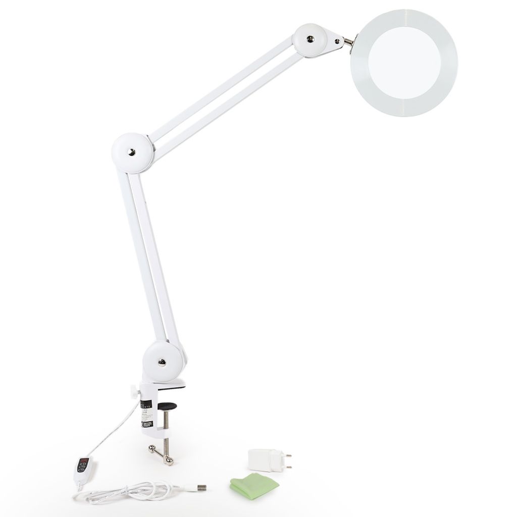 addhome LED Lupenleuchte mit Tischklemme, 5x Lupe, Produktbild 