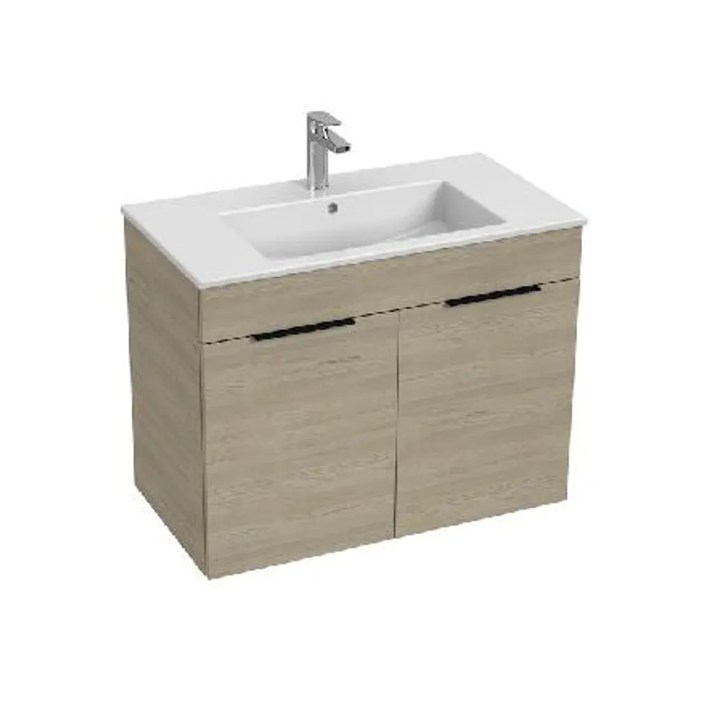 Meuble vasque suspendu Jika Cube frêne 80 cm robuste H4537521765141
