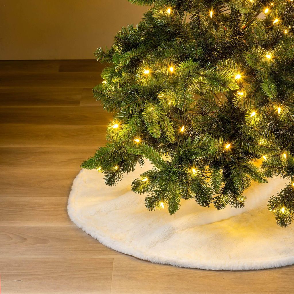 YUKI - Weihnachtsbaumdecke - Ø115cm - Kunstpelz - Snow Produktbild 