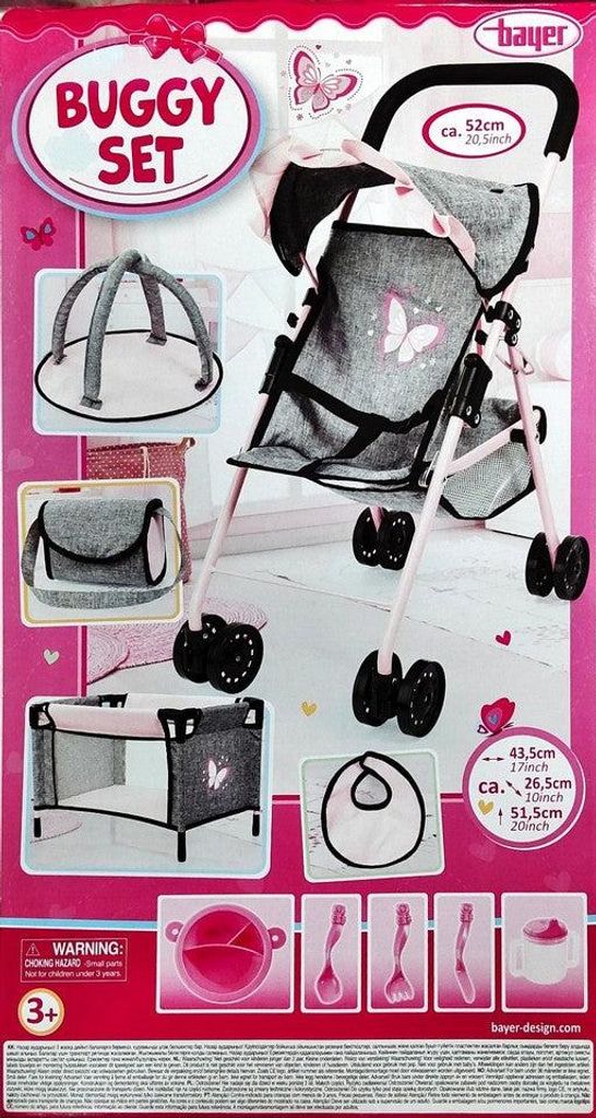 Bayer Design 21533AB Reiswieg met kinderwagen, speelboog en Productafbeelding 