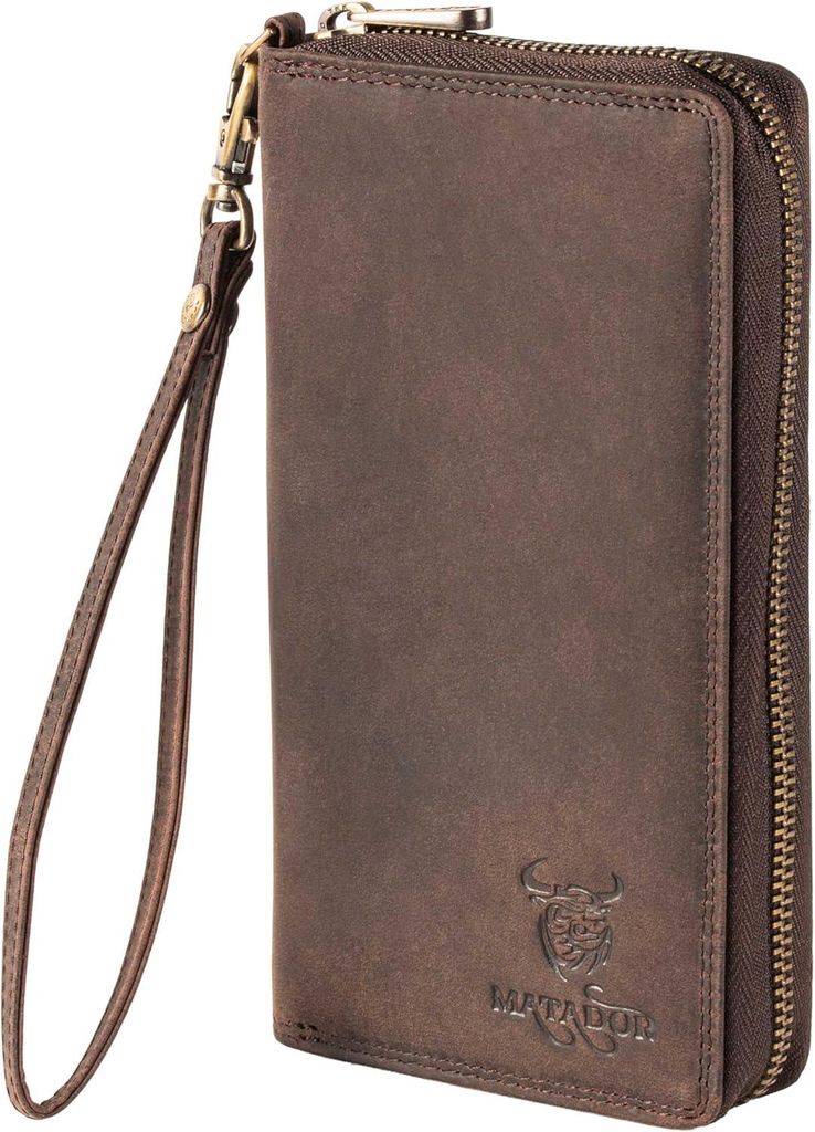 Damen Geldbörse Leder mit RFID-Schutz, Eleganter Geldbeutel mit vielen Kartenfächern, Luxus Portemonnaie, Handgefertigt, Geschenkbox für Frauen