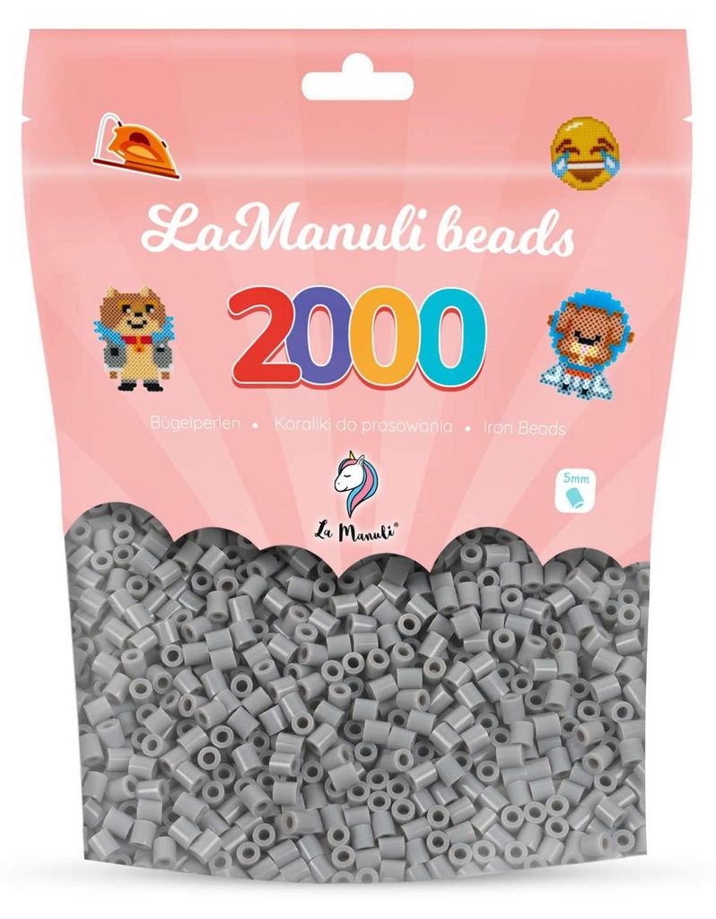 La Manuli Koraliki do prasowania szare 2000 szt. Midi 5 mm Zdjęcie produktu 