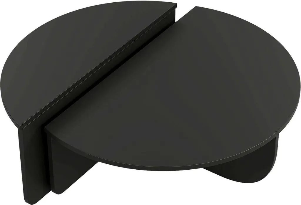 Table basse noire Azim 90x90x35h cm avec porte-revues en métal