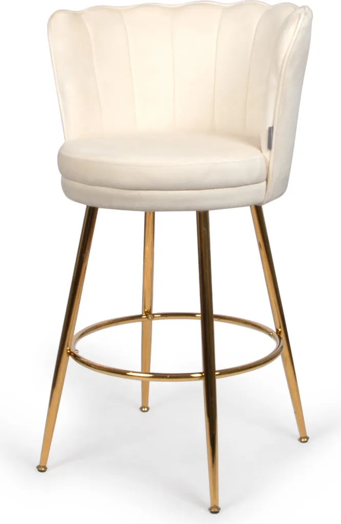 Tabouret bas blanc Andria Milton & Oldbrook en métal et assise confort