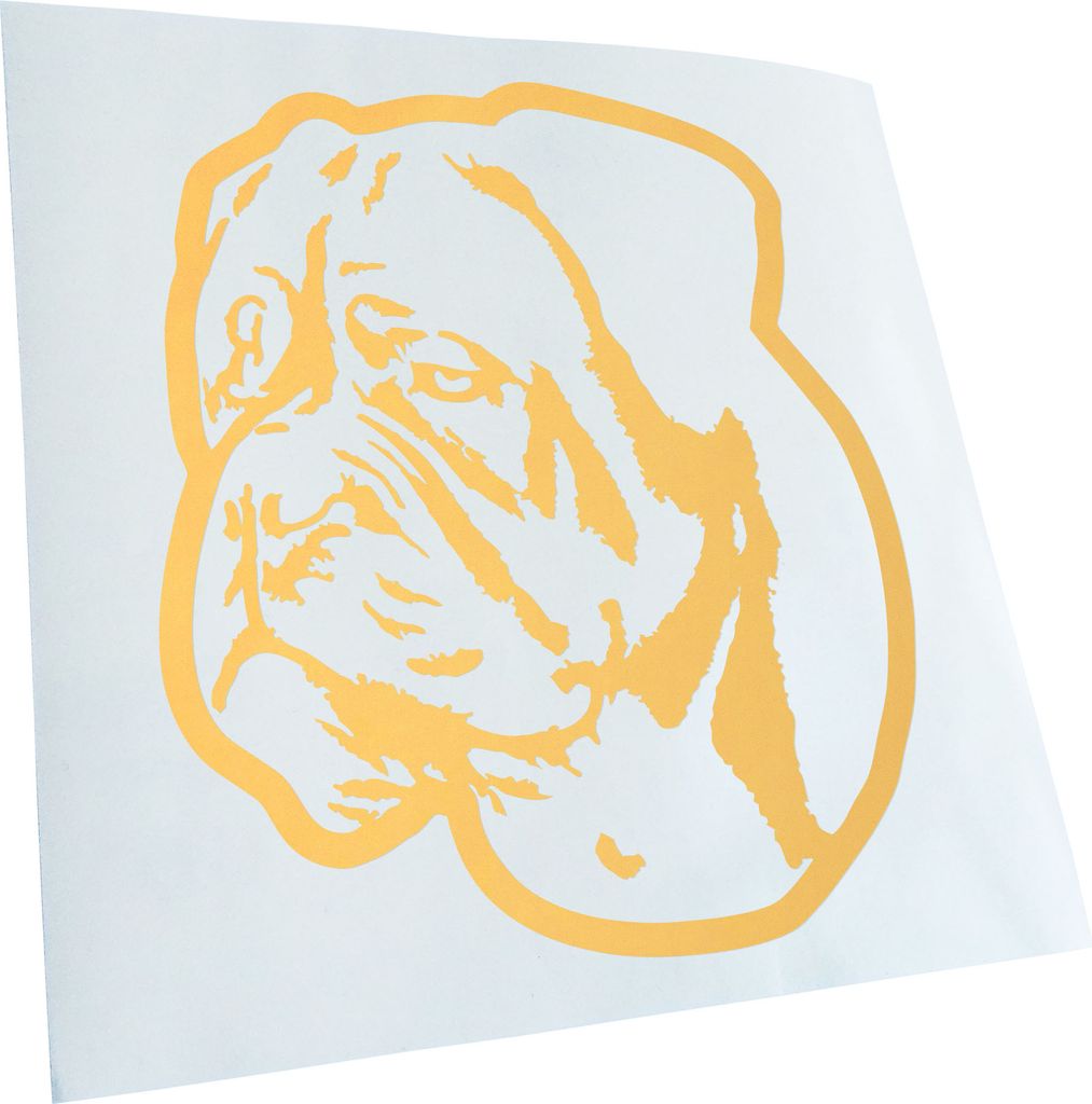 Kiwistar - Autoaufkleber - dogue de bordeaux Hund - Gelb - 12x10cm - Aufkleber für Auto, Laptop, Fahrrad, LKW, Motorrad mehrfarbig JDM Decal Racing