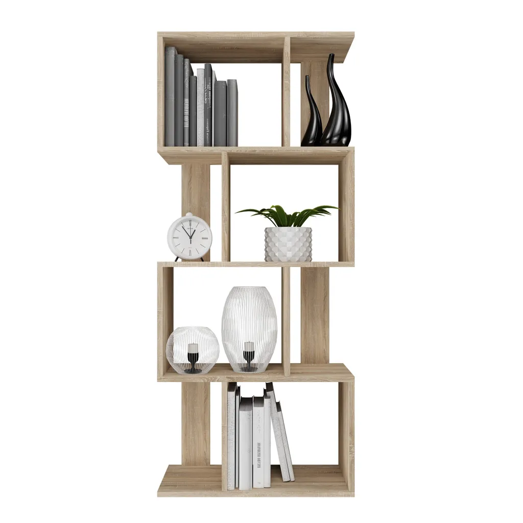 Meuble de rangement AIVO chêne sonoma - Étagère robuste 180 cm haut - 2