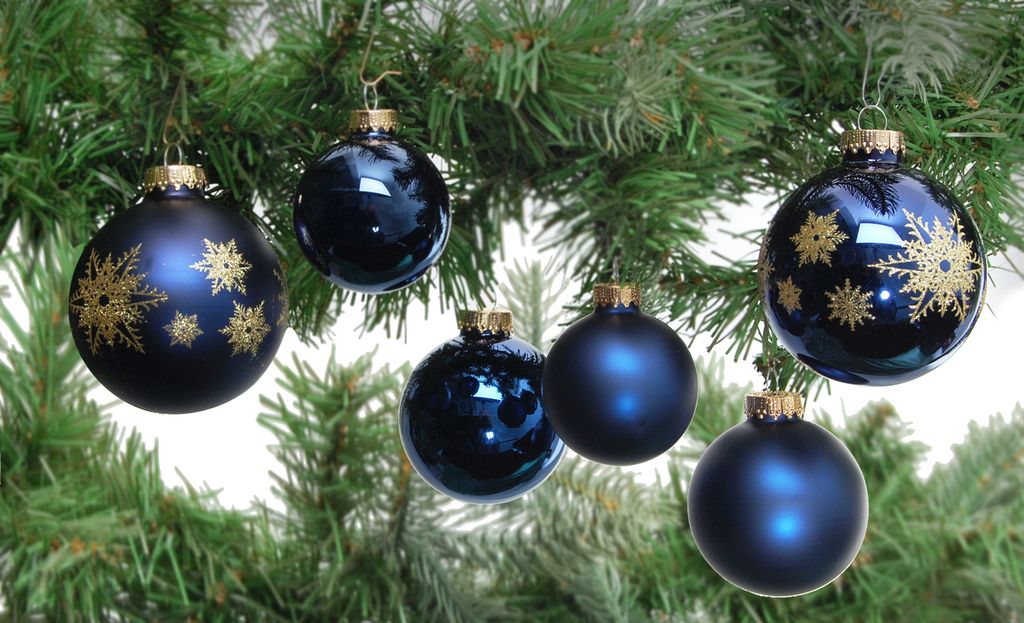 Krebs Glas Lauscha Exklusives 16er Glaskugelset Blue Night Produktbild 7