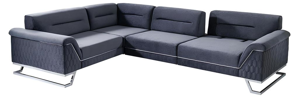 Stilvolle Graue L-Form Couch Wohnzimmer Designer Stoffsofa Eckcouch Neu