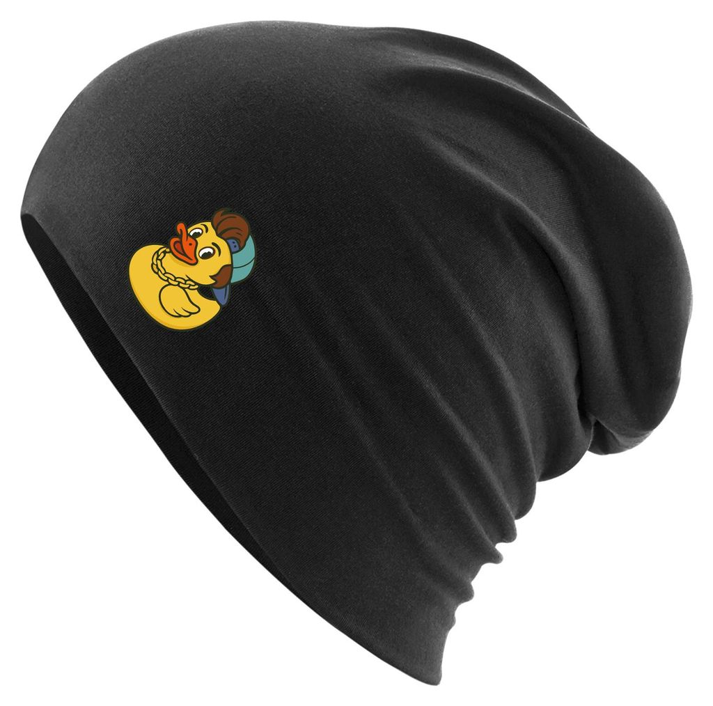 Huuraa Beanie Quietscheente 90er Gummiente 90s Black One Size Baumwolle und Elasthan Mütze Geschenkidee