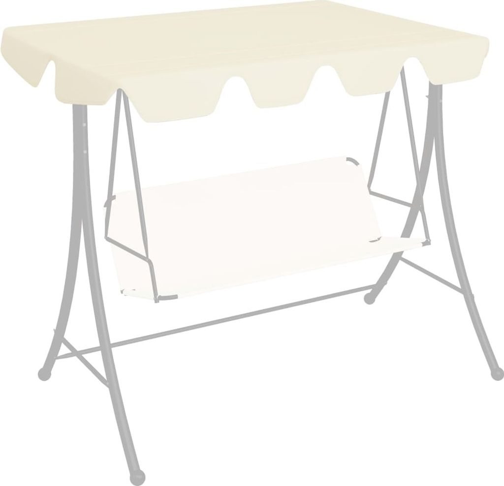 The Living Store Ersatzdach für Hollywoodschaukel Creme 150/130x70/105 cm