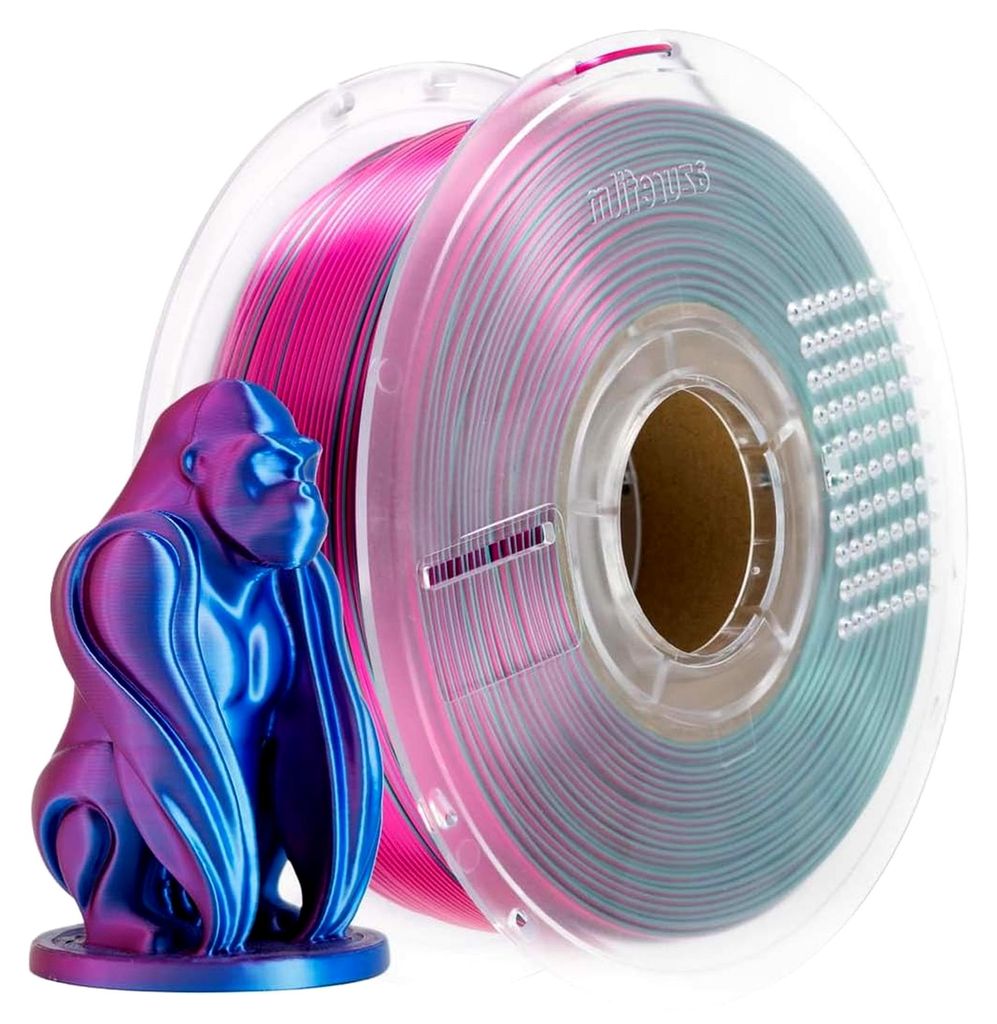 AzureFilm PLA Silk Multicolor 1,75 mm 3D-Drucker Filament – 1 kg Spule – Dual Color – Tri Color – Glänzendes Finish – Einfach zu drucken...