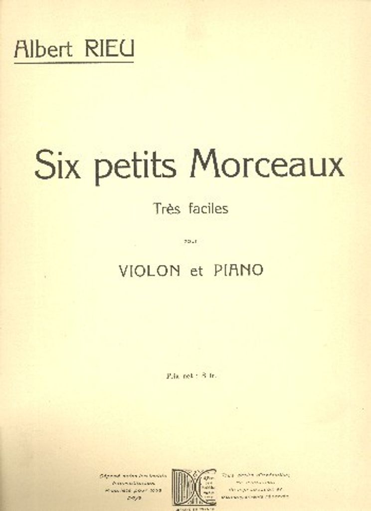 6 petits morceaux très faciles pour violon et piano