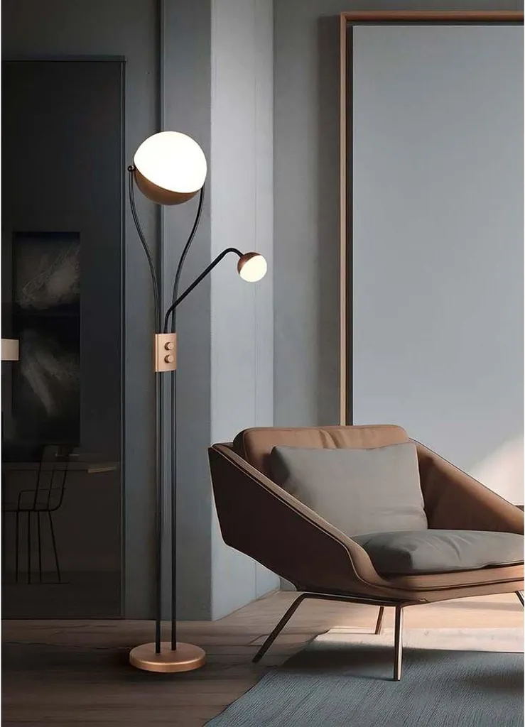 Lampadaire LED métal à intensité variable H180 cm interrupteur double