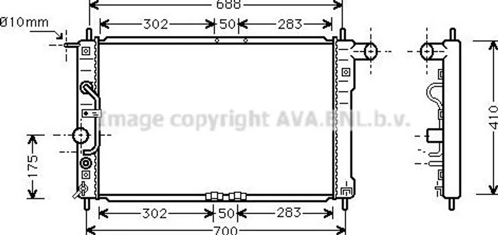 Évitez la surchauffe moteur avec le radiateur AVA 96182260 pour Lanos