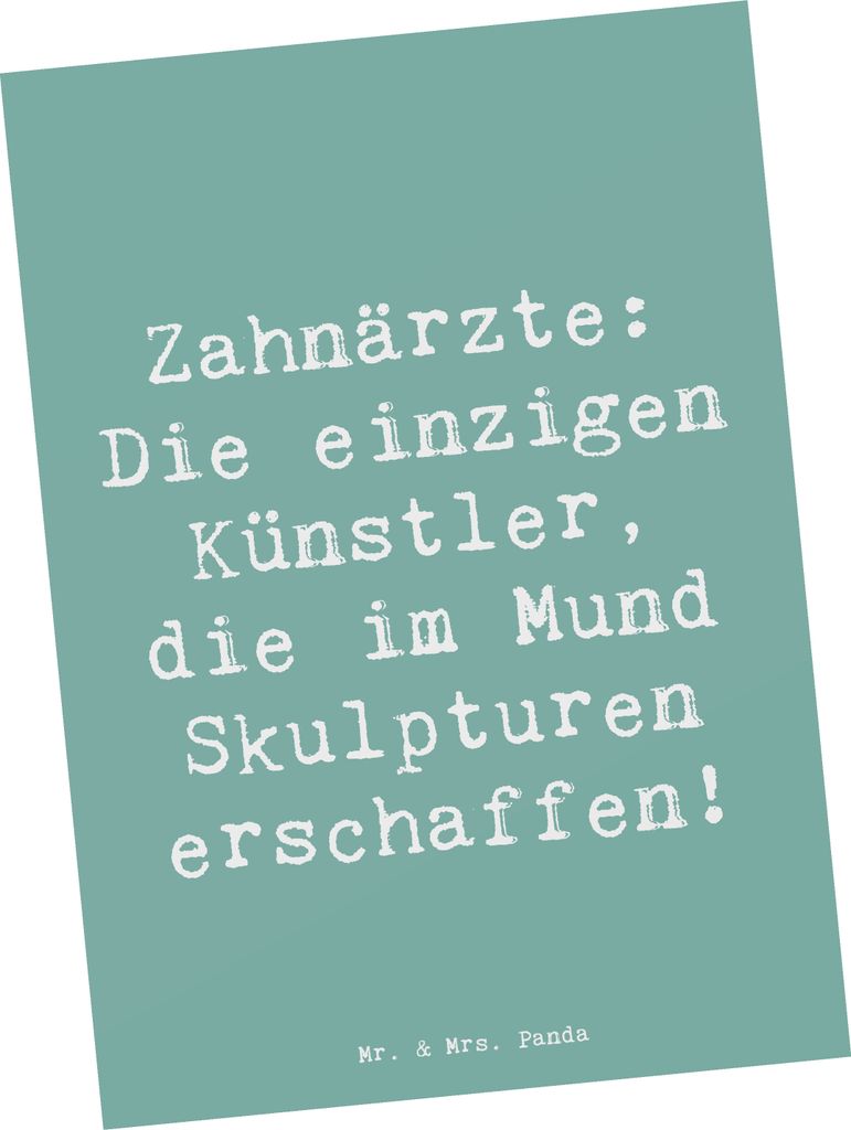Mr. & Mrs. Panda Grußkarte Spruch Zahnarzt Künstler - Meeresbrise - Geschenk, Geschenke für Berufstätige, Beruf, Skulpturen, Zahnärzte Sprüch...