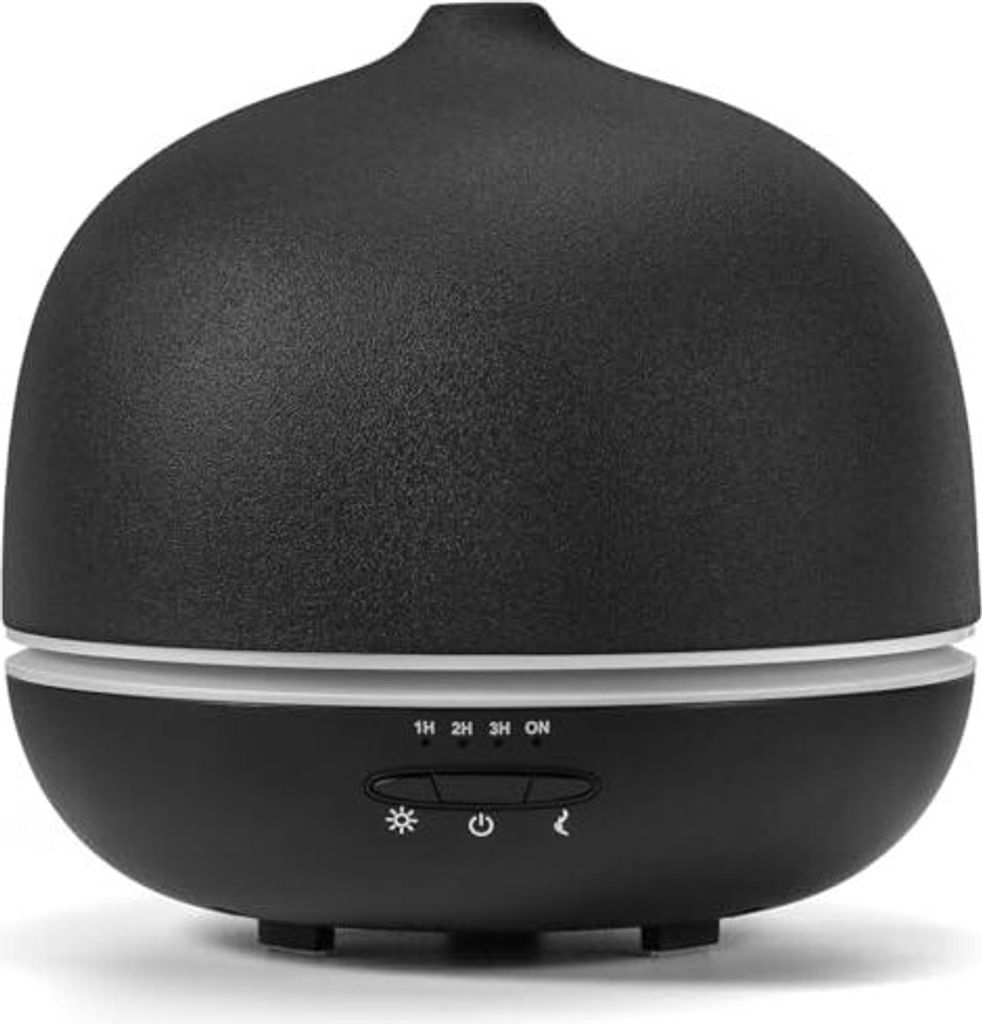 Ätherische Öle von Keramikaroma Diffusor, 500 ml, schwarzer Luftbefeuchter, 7-Farben-Umgebungslichtstreifen, Timer, wasserlose automatische Abspe...