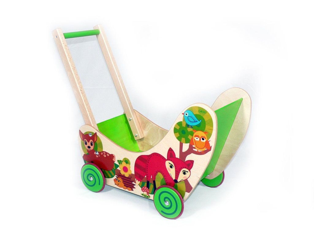Holzspielzeug Puppenwagen Waldtiere BxLxH 620x310x530mm NEU Produktbild 