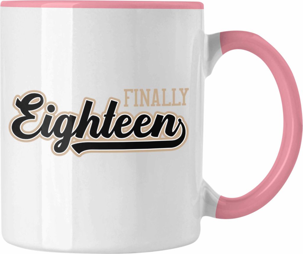 Trendation - 18. Geburtstag Tasse Geschenk Mädchen Junge Geschenkidee Lustig Spruch Sprüche 18 Geschenke Geschenkideen zum 18 Bday 18er Spruch (R...