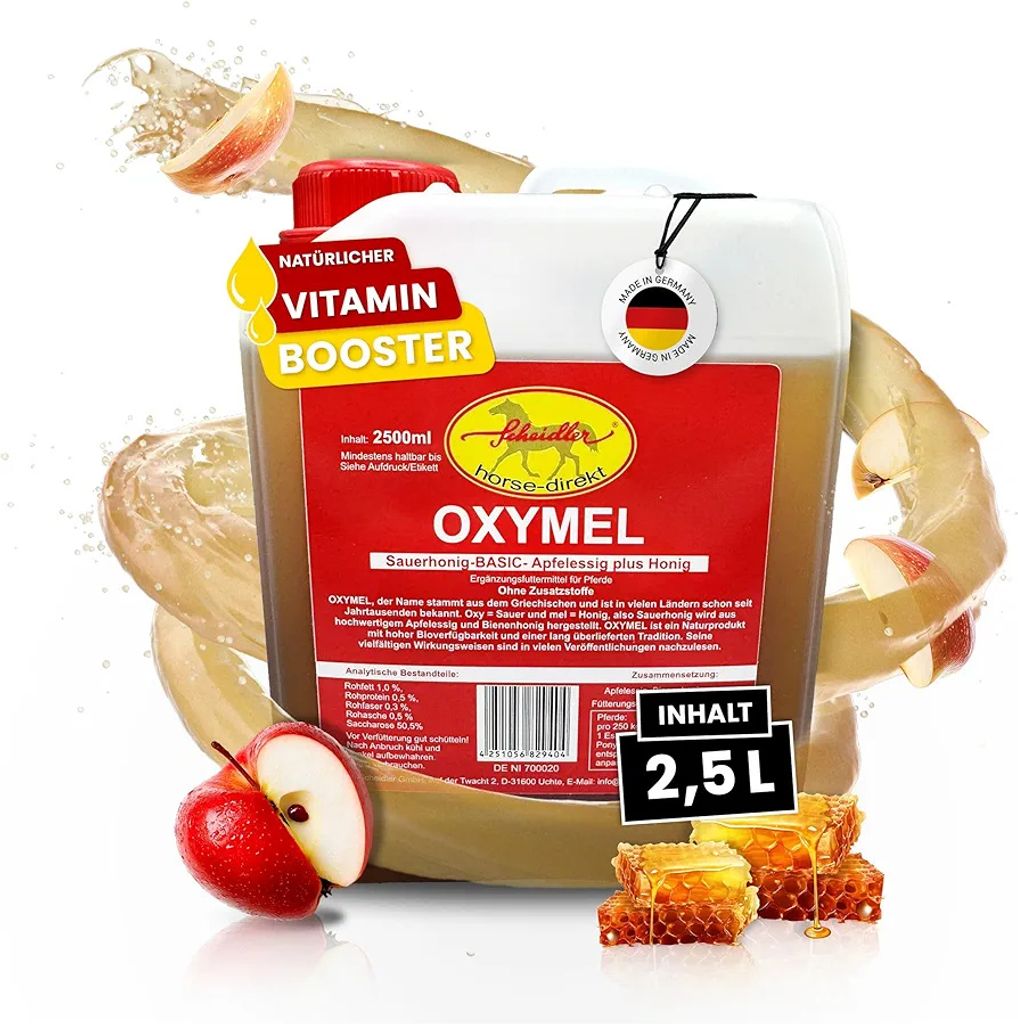 Scheidler horse-direkt Oxymel-Basic -Sauerhonig- für Pferde 2500ml – Natürlicher Booster zur allgemeinen Stärkung-aus echtem Bienenhonig u. Ap...