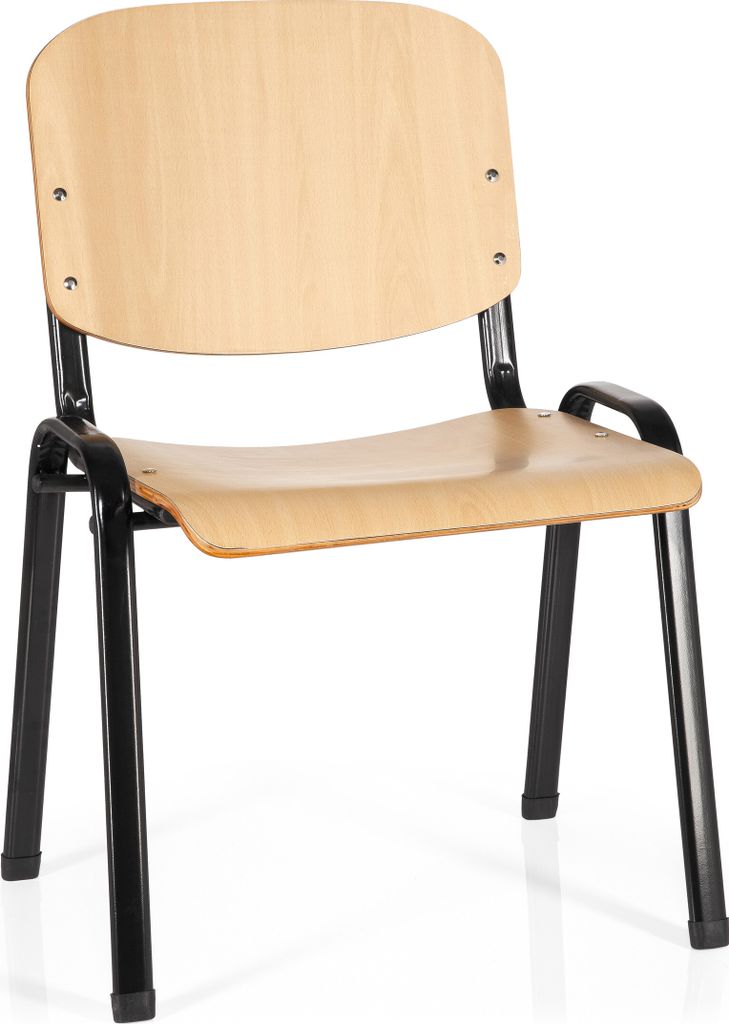 hjh OFFICE Vierfußstuhl XT 600 SW H Holz Stuhl bis 100 kg belastbar