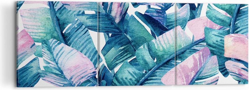 Bild auf Leinwand - Leinwandbild - Blatt Pflanze Blume - 120x40cm - Wand Bild - Wanddeko - Leinwanddruck - Bilder - Kunstdruck - Wanddekoration - L...