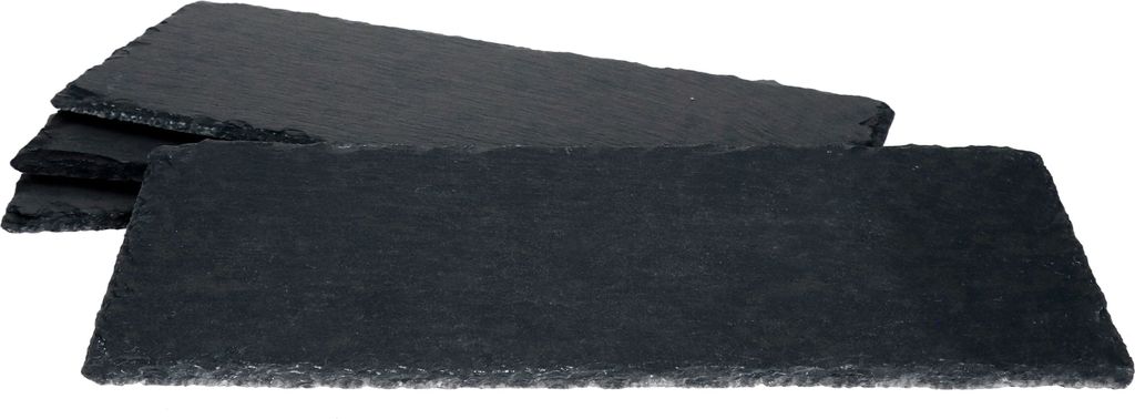 4x Schieferplatten 11x30cm Untersetzer Deko-Teller Servier-Platte Naturschiefer