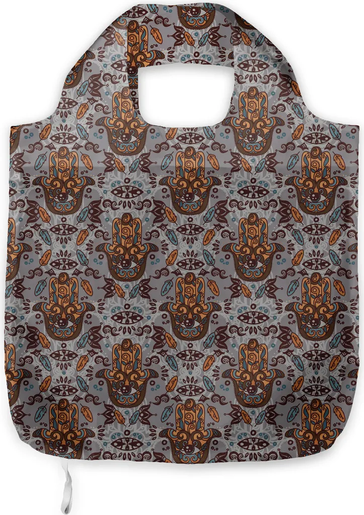 Borsa Tracolla Boho ABAKUHAUS | Evil Eye Pattern Blu e Arancione