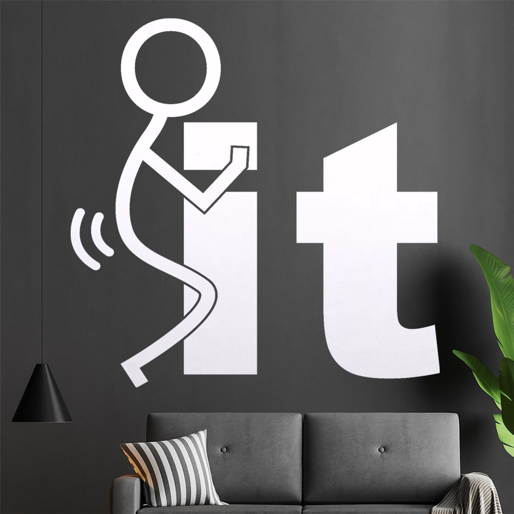 Fuck It Wandtattoo in 6 Größen - Wandaufkleber Wall Sticker - Dekoration, Küche, Wohnzimmer, Schlafzimmer, Badezimmer