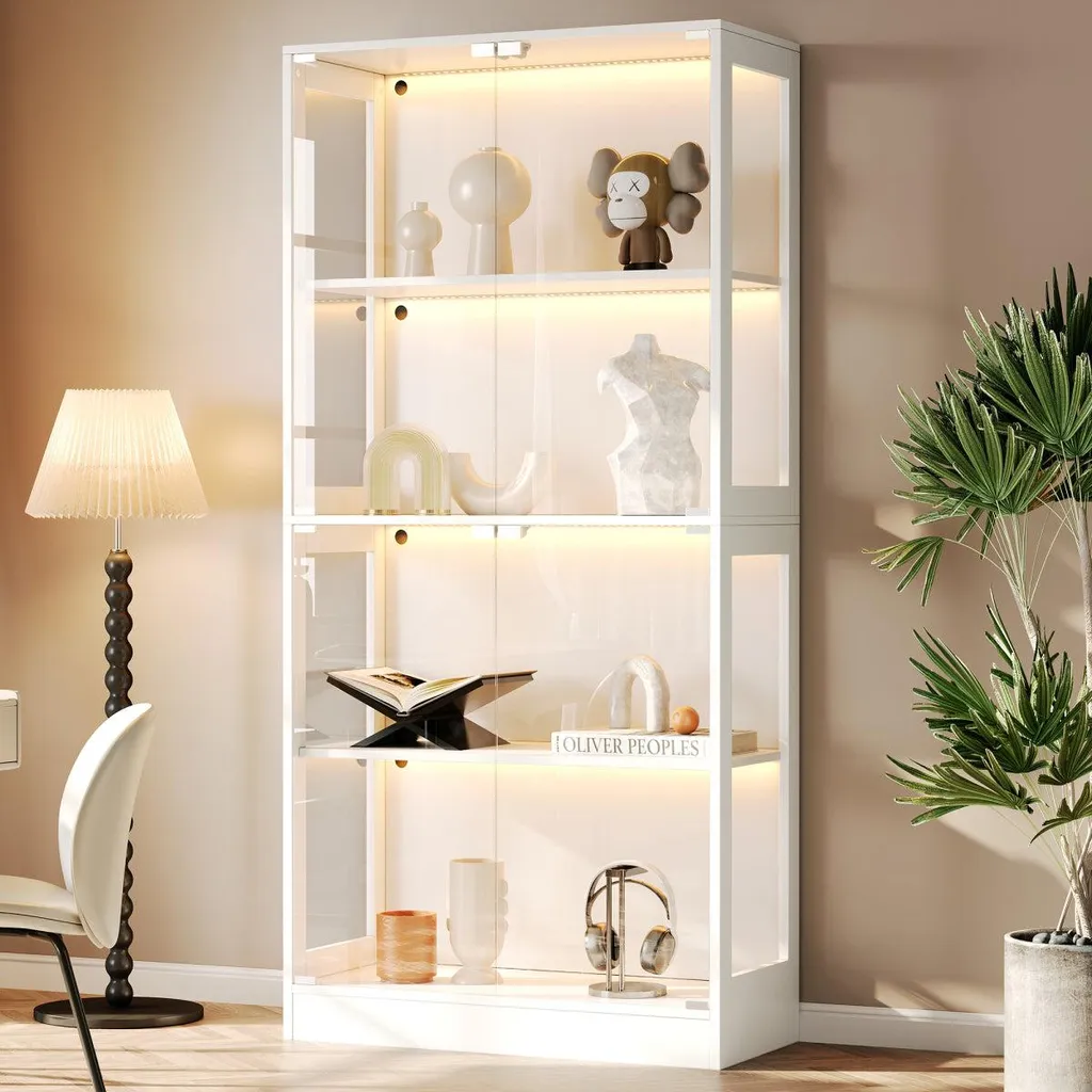 Armoire de collection en verre avec éclairage LED connecté 170 cm