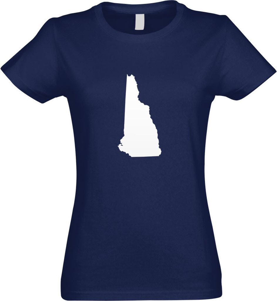 Kiwistar - T-Shirt tailliert - Damen - Navy - USA - Bundesstaat - New Hampshire - mit Motiv Bedruckt - Funshirt Design - Sport - Freizeit - Damen - M