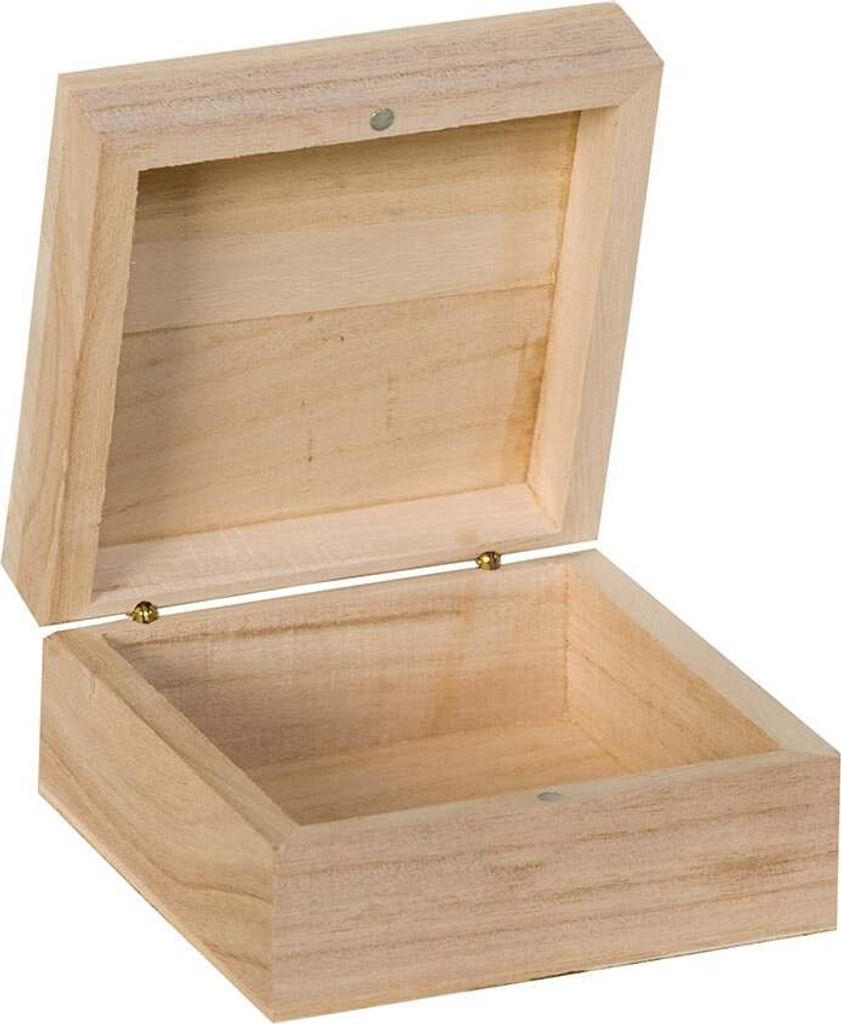 Holzbox 100 x 100 x 50 mm, Klappdeckel mit Produktbild 