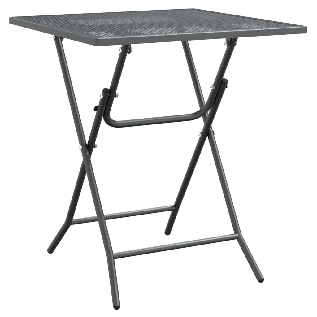 Tavolo da giardino 60x60x72 cm in lamiera stirata antracite Immagine del prodotto 