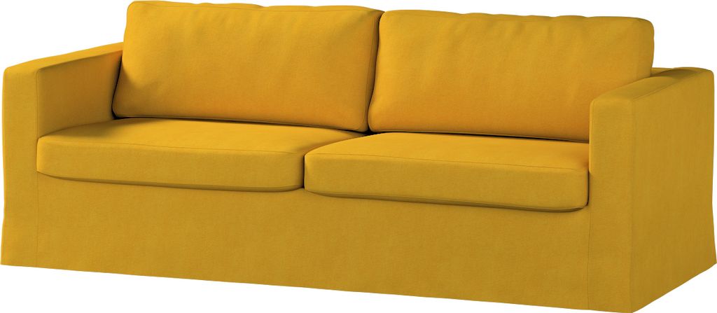 Dekoria Bezug für Karlstad 3-Sitzer Sofa nicht ausklappbar, lang, senffarbe, Bezug für Sofahusse, Karlstad 3-Sitzer