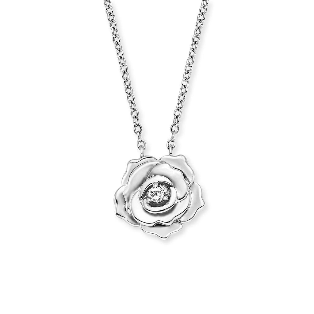 Engelsrufer Halskette mit Anhänger Rose Zirkonia Silber Produktbild 