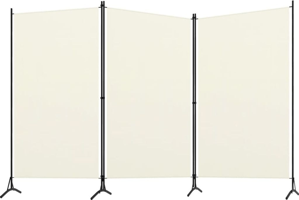 vidaXL 3-dílný dělič místností bílý 260x180 cm látka Obrázek produktu 