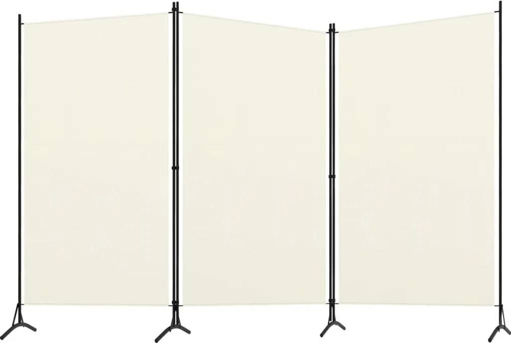 Cloison de séparation blanche en tissu avec 3 panneaux de 260x180 cm