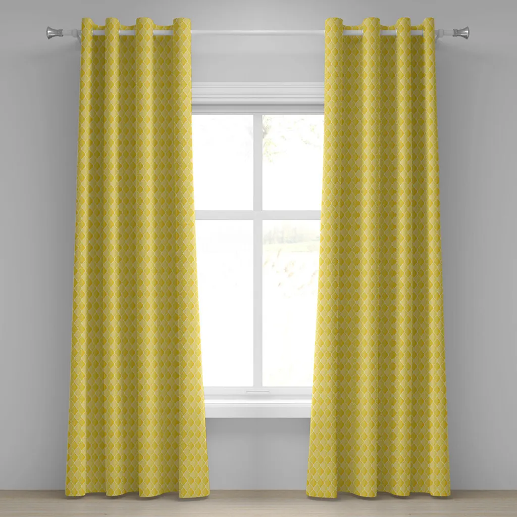 Tenda Lavabile ABAKUHAUS Giallo Vintage Motivo Marocchino 280x245