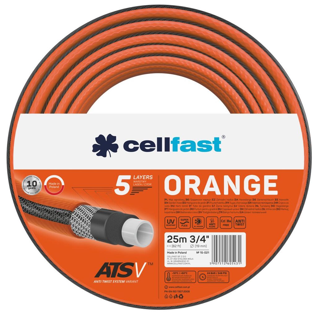 Wąż Ogrodowy Orange 3/4 25Mb - C 15-021 Zdjęcie produktu 