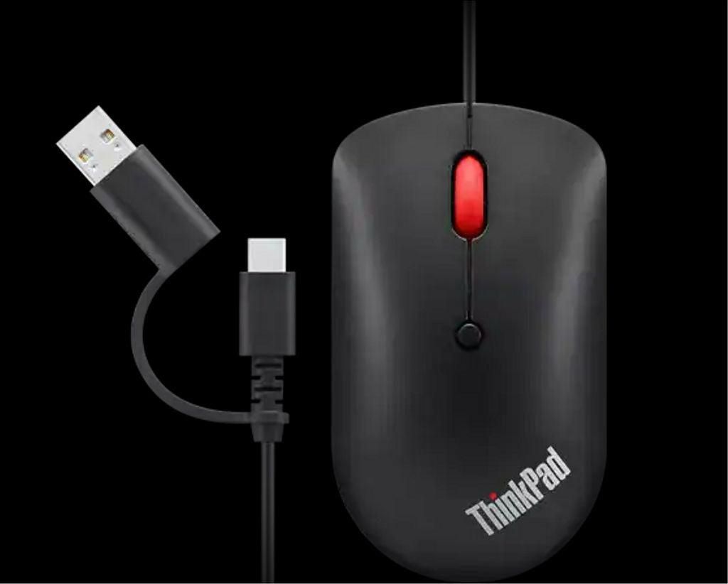 Lenovo Thinkpad Compact trådbunden mus, USB-C och USB-A Image du produit 