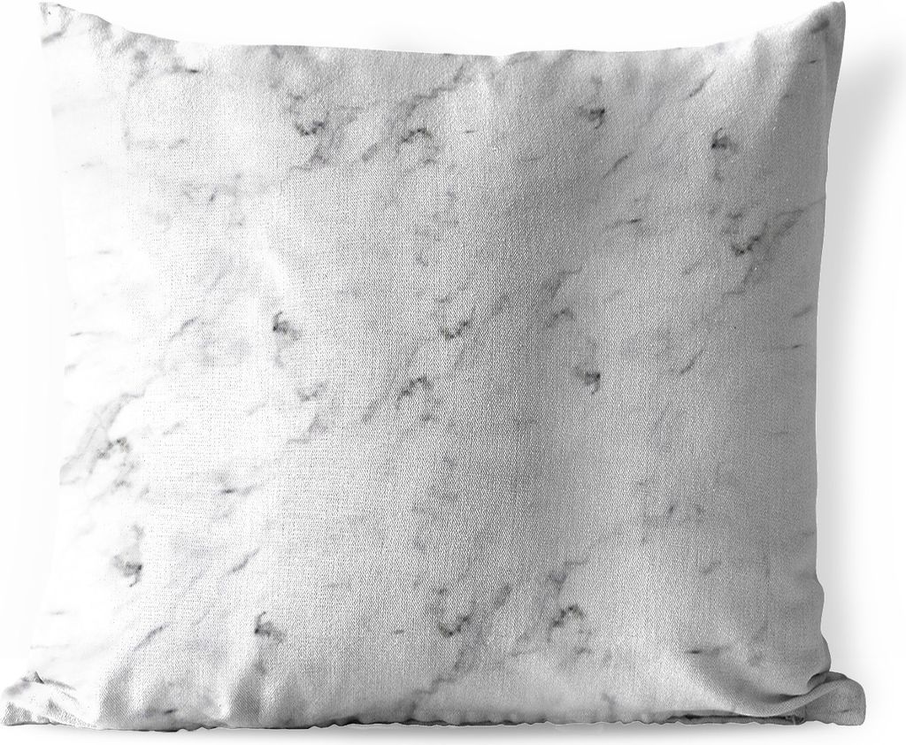 MuchoWow Outdoor Kissen - Marmor - Textur - Schwarz - Weiß - 45x45 cm - Wetterfest - Lounge Kissen - Fotokissen - Dekoratives Kissen