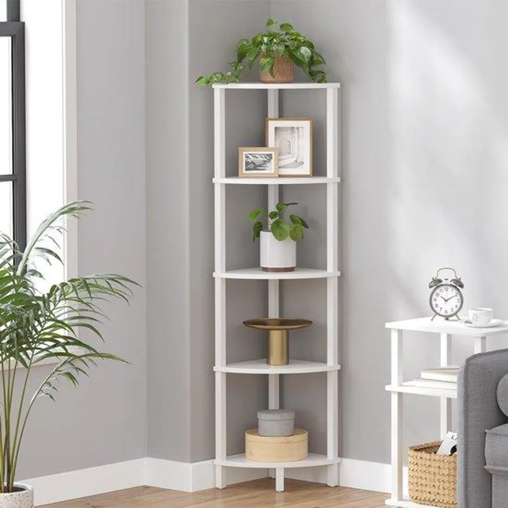 Grande étagère de rangement 5 niveaux style industriel blanc 150cm