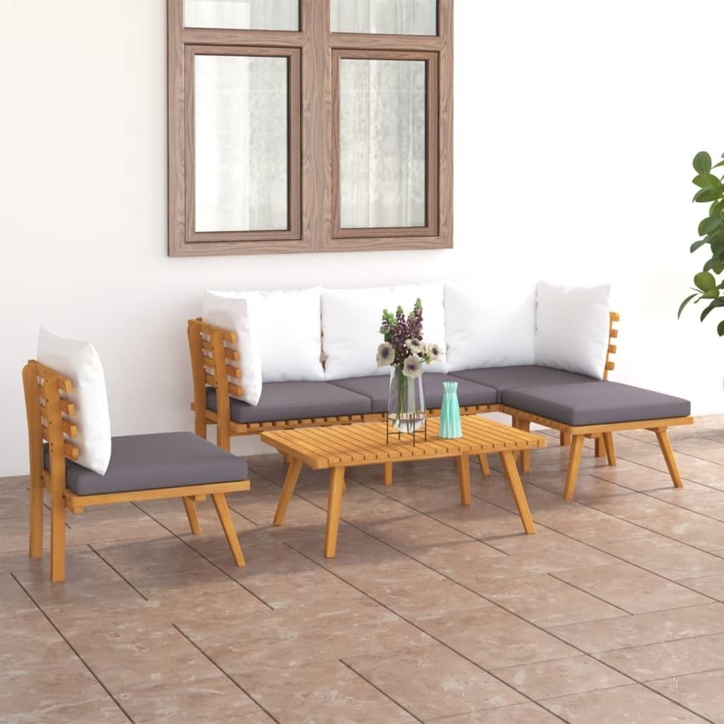 "2026 Promotion" 6-tlg. Garten-Lounge-Set - Sitzgruppe - mit Kissen - Massivholz Akazie - Gartenmöbelset CC4283