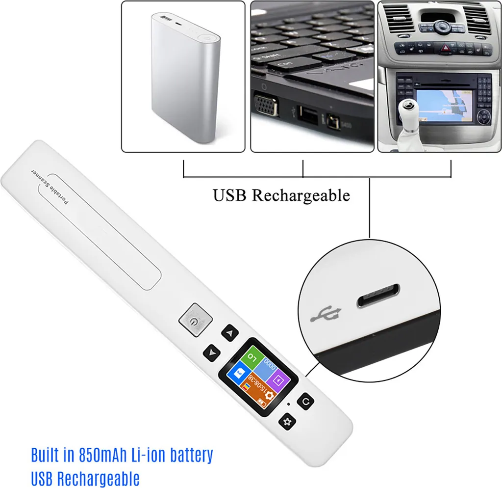 Scanner A4 portable Wifi pour livres et documents pro avec écran LCD